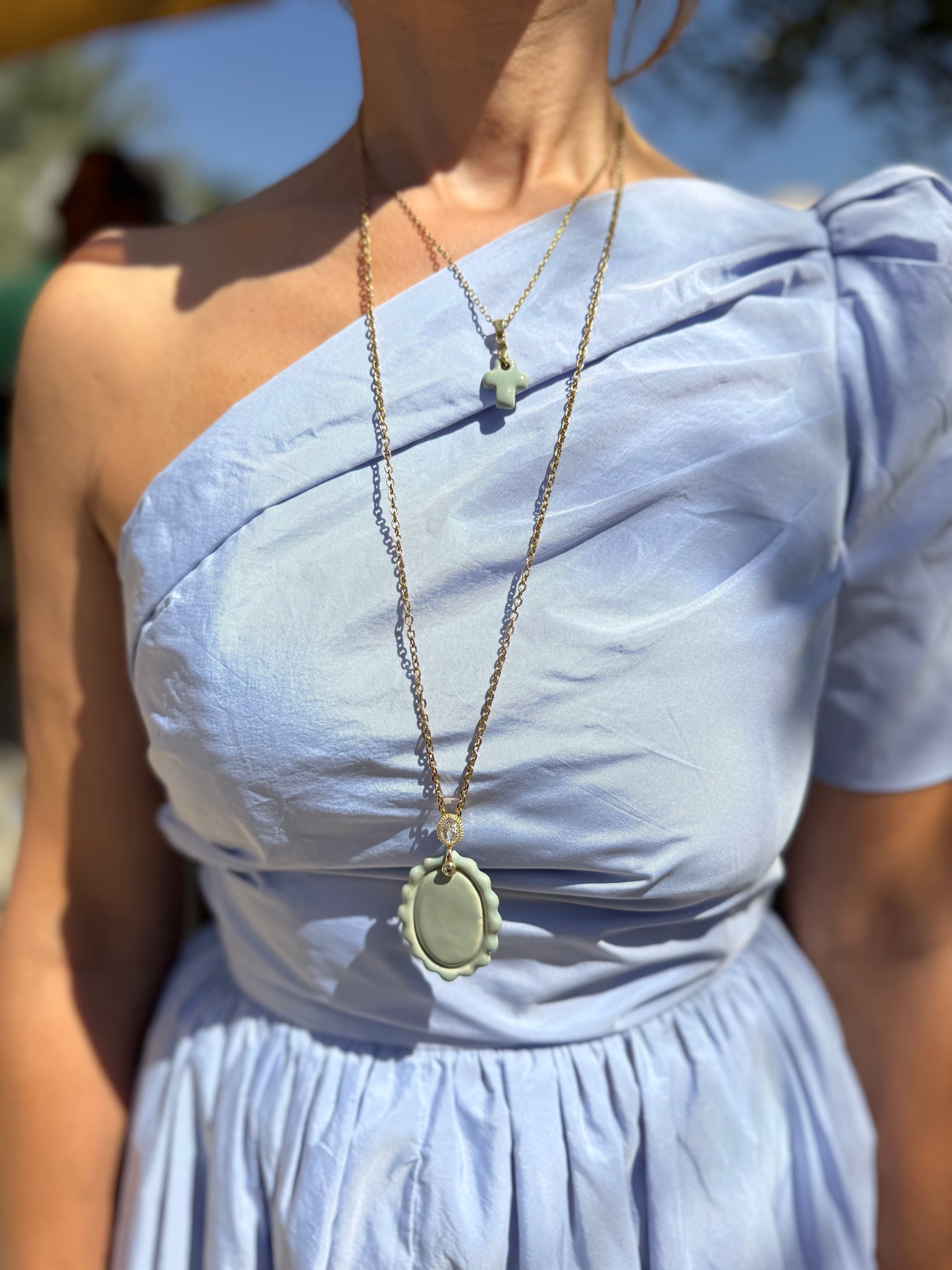 Ras de cou croix blue