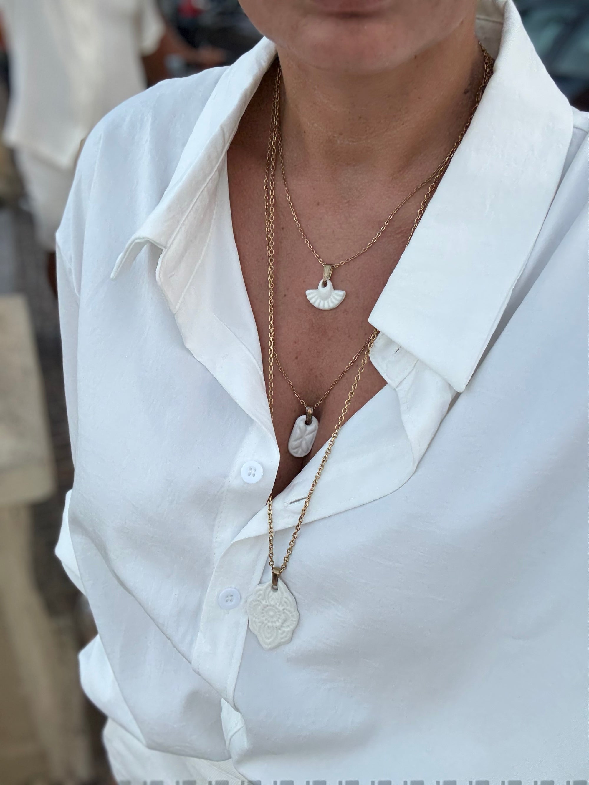 Collier empreinte chaîne doré